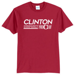 Clinton Whittier Unisex Basic Short Sleeve Tee-Red