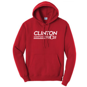 Clinton Whittier Unisex Basic Hooded Sweatshirt-Red