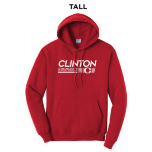 Clinton Whittier TALL  Unisex Basic Hooded Sweatshirt-Red