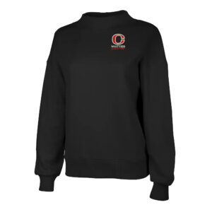 Clinton Whittier Charles River Women’s Willow Mock-Neck Sweatshirt-Black