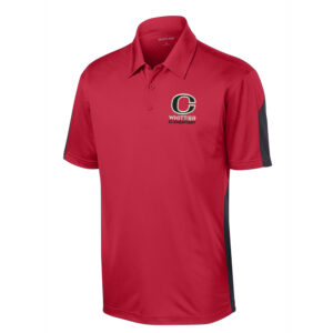 Clinton Whittier Sport-Tek PosiCharge Men Active Textured Colorblock Polo-Red/Grey