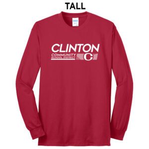 Clinton Whittier Tall Cotton Long Sleeve Tee-Red