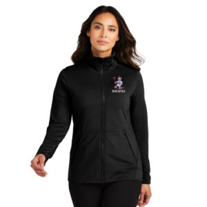 DC Golf Port Authority Ladies Accord Stretch Fleece Full Zip – Black