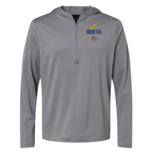 DN Volleyball adidas Men’s Lightweight Quarter-Zip Hooded Pullover-Grey