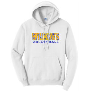 DN Volleyball Unisex Classic Core weight Cozy Pullover Hooded Sweatshirt – White