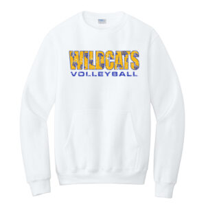 DN Volleyball Unisex Core Fleece Crewneck Pocket Sweatshirt – White