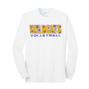 DN Volleyball Unisex Long Sleeve Core Blend T Shirt – White