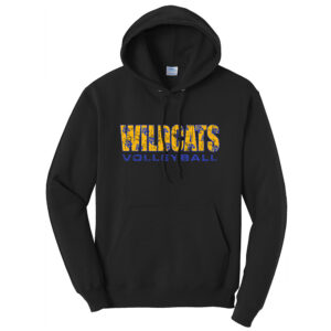DN Volleyball Unisex Classic Core weight Cozy Pullover Hooded Sweatshirt -Black