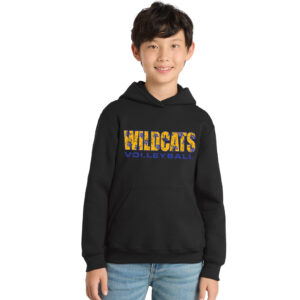 DN Volleyball Youth Fleece Hooded Sweatshirt-Black