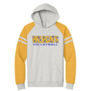 DN Volleyball Jerzees Unisex NuBlend Varsity Colorblock Hooded Sweatshirt – OatmealHeather/Mustard Heather