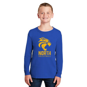 DN Volleyball Youth Cotton Long Sleeve Tee-Royal