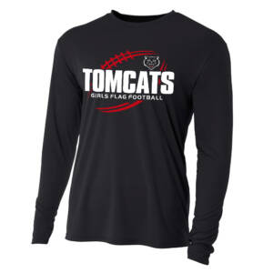 EA Flag Football Adult Cooling Performance long sleeve Crew Tee-Black