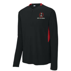 EA Flag Football Sport Tek Men Club 1/4 Zip Pullover-Black/Red