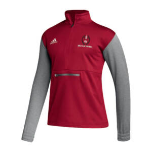 EA Flag Football  Adidas Team Issue color block 1/4 zip pullover -Power Red/Grey (S, M, L)