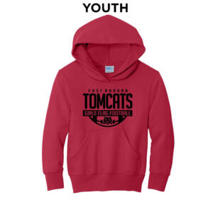 EA Flag Football Youth Fleece Hooded Sweatshirt-Red