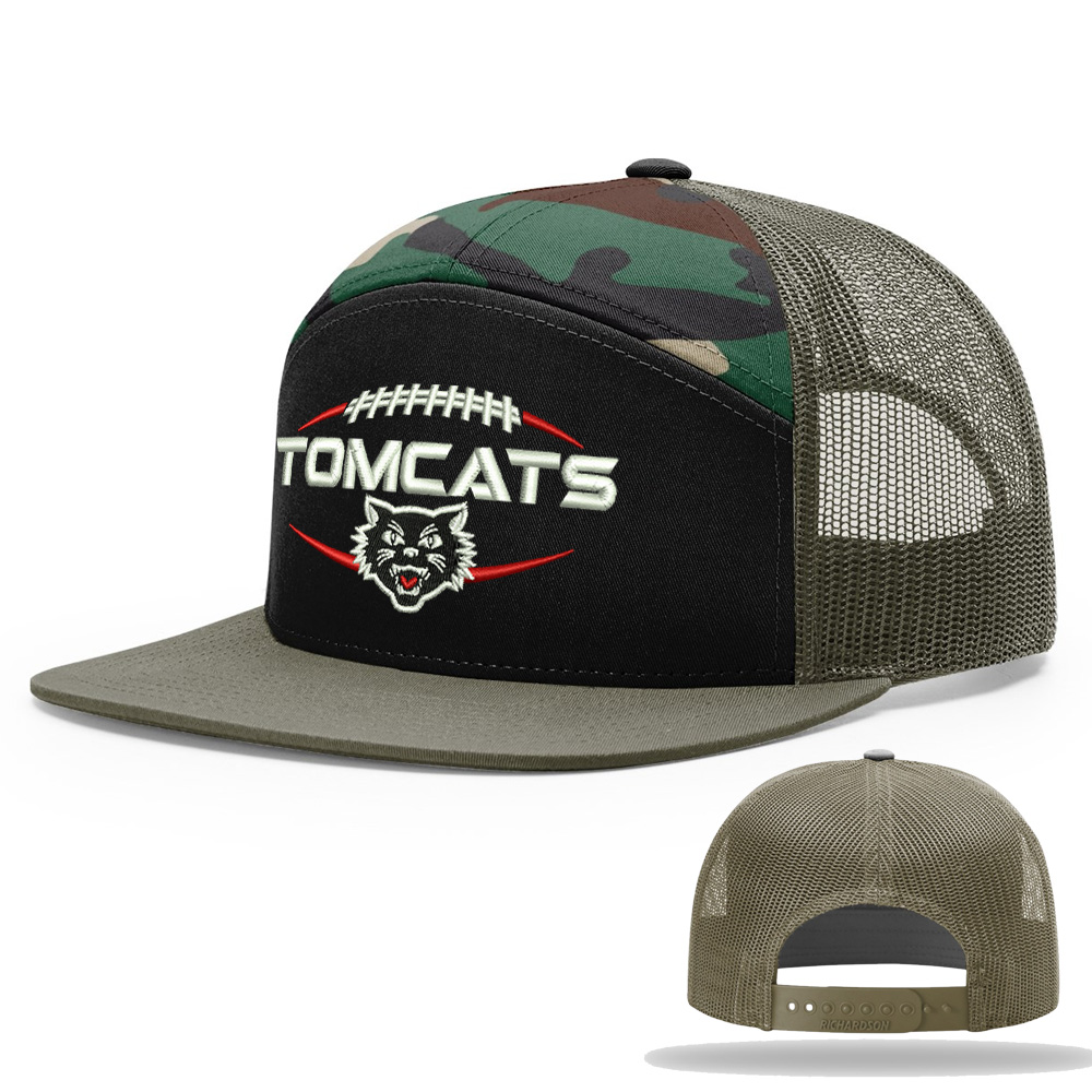 East Aurora FB Richardson 7 Panel Trucker Cap Tri Color - Black Green CamoLoden