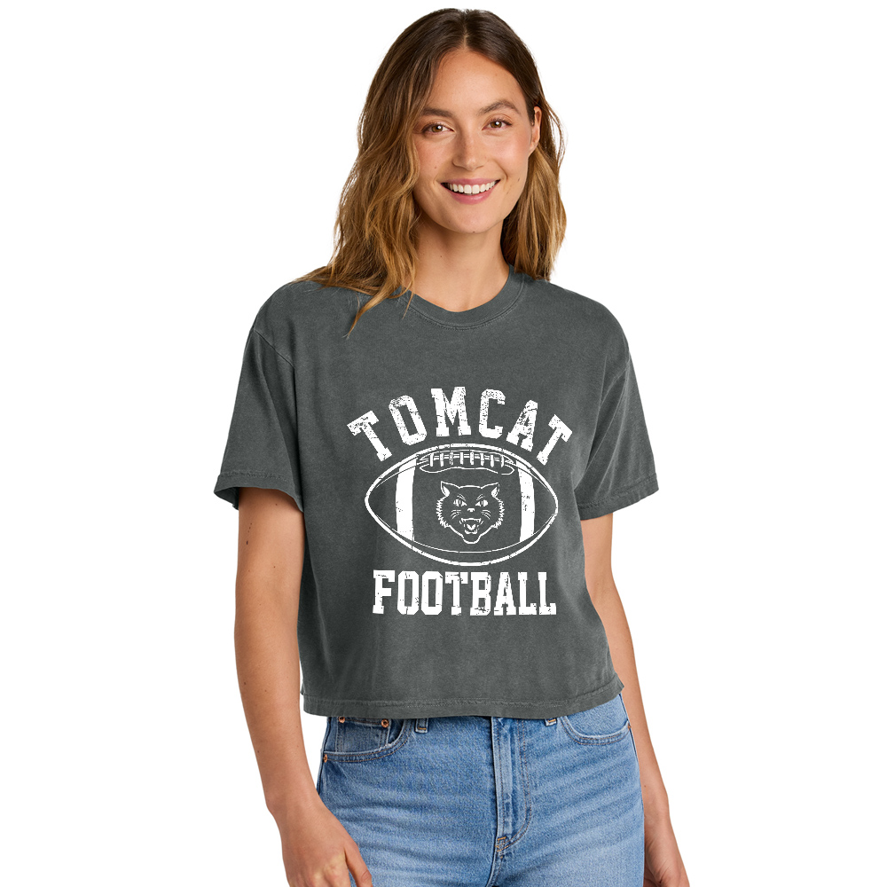 East Aurora FB Comfort Colors Women's Heaveweight Boxy Fit Slightly Cropped T Shirt - Pepper