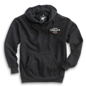 East Aurora FB White Bear Premium Heavyweight Pocket Hooded Sweatshirt with Zipper – Black
