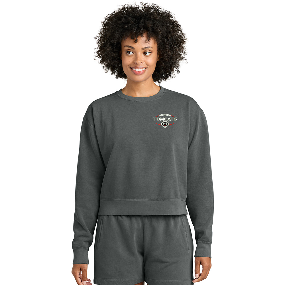 East Aurora FB Comfort Colors Women’s Mid Length Crewneck Sweatshirt - Pepper