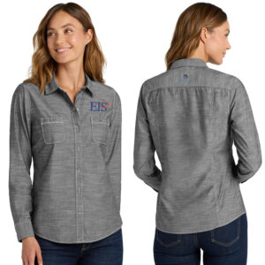 Eagle Integrated Services Port Authority Ladies Slub Chambray Shirt-Grey