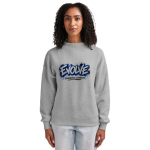 Evolve Charles River Women’s Willow Mock-Neck Sweatshirt-Heather Grey