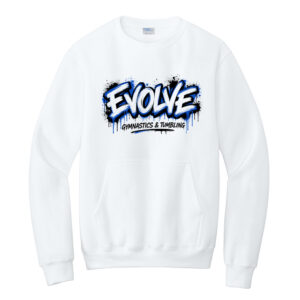 Evolve Unisex Core Fleece Crewneck Pocket Sweatshirt – White