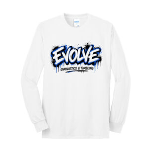 Evolve Unisex Long Sleeve Core Blend T Shirt – White