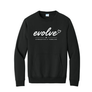 Evolve Unisex Core Fleece Crewneck Pocket Sweatshirt -Black