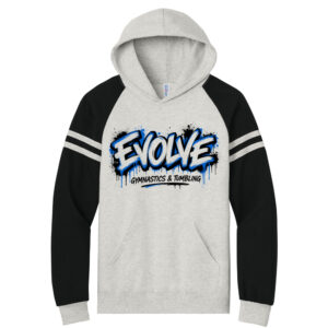 Evolve Jerzees Unisex NuBlend Varsity Colorblock Hooded Sweatshirt – OatmealHeather/Black