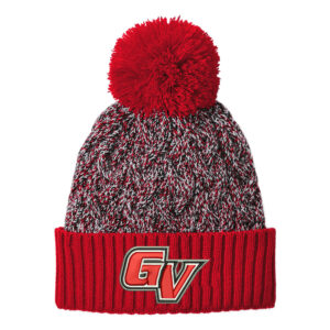 GV Football New Era Marled Knit Pom Beanie – Scarletblackwhite