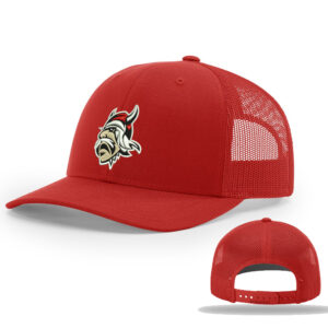 GV Football Richardson Pro Crown Mesh Back solid color Adjustable back cap – RED