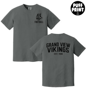 GV Football Comfort Colors Pigment Dyed Short Sleeve Shirt – Pepper 3D PUFF