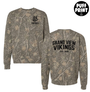 GV Football Independent Trading Co Unisex Heavyweight Crewneck Sweatshirt – Deadwood Tree Camo 3D PUFF