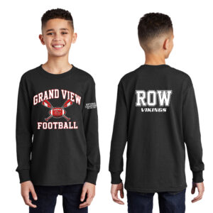 GV Football Youth Cotton Long Sleeve T Shirt – JetBlack