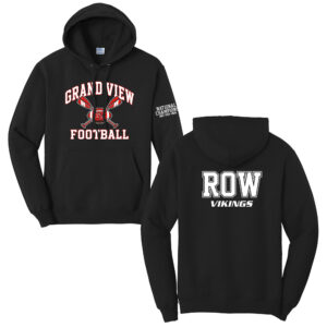 GV Football Unisex Classic Core weight Cozy Pullover Hooded Sweatshirt – JetBlack