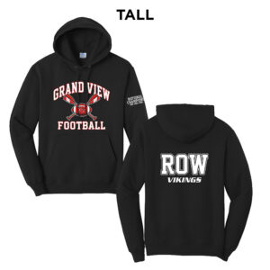 GV Football  TALL Classic Pullover Hooded Sweatshirt – JetBlack