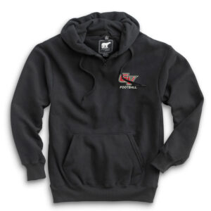 GV Football White Bear Premium Heavyweight Pocket Hooded Sweatshirt with Zipper – Black