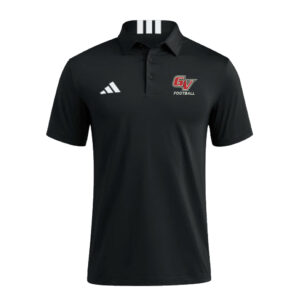 GV Football Adidas 3 Stripe short sleeve Polo Black