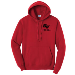 GV Football Unisex Classic Core weight Cozy Pullover Hooded Sweatshirt – Red
