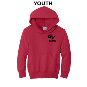 GV Football Youth Hooded Sweatshirt – RED