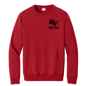 GV Football Unisex Core Fleece Crewneck Pocket Sweatshirt – Red