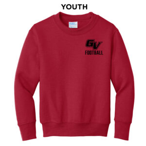 GV Football Youth Crewneck Sweatshirt – RED