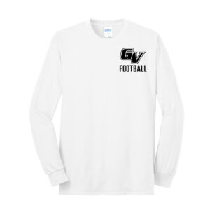 GV Football Unisex Long Sleeve Core Blend T Shirt – White