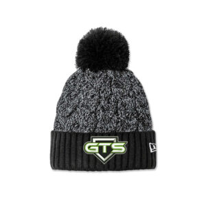 GTS Softball New Era Marled Knit Pom Beanie-Black/Graphite/White