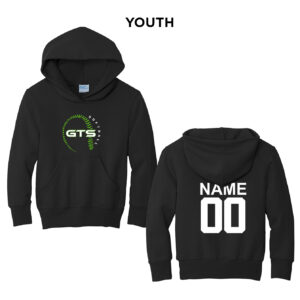 GTS Softball Youth Fleece Hooded Sweatshirt-Black