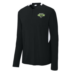 GTS Softball Sport Tek Men Club 1/4 Zip Pullover-Black/White