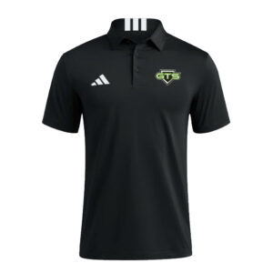 GTS Baseball Adidas 3 Stripe short sleeve Polo Black