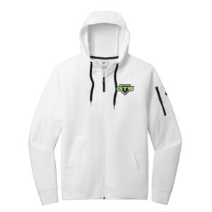 GTS Baseball Nike Therma FIT Men Pocket Full Zip Fleece Hoodie – White