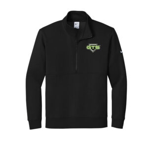 GTS Baseball Nike Club Fleece Sleeve Swoosh 1/2 Zip – Black