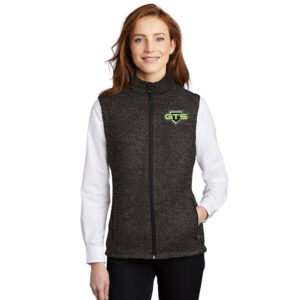 GTS Baseball Port Authority Ladies Sweater Fleece Vest – BlackHeather